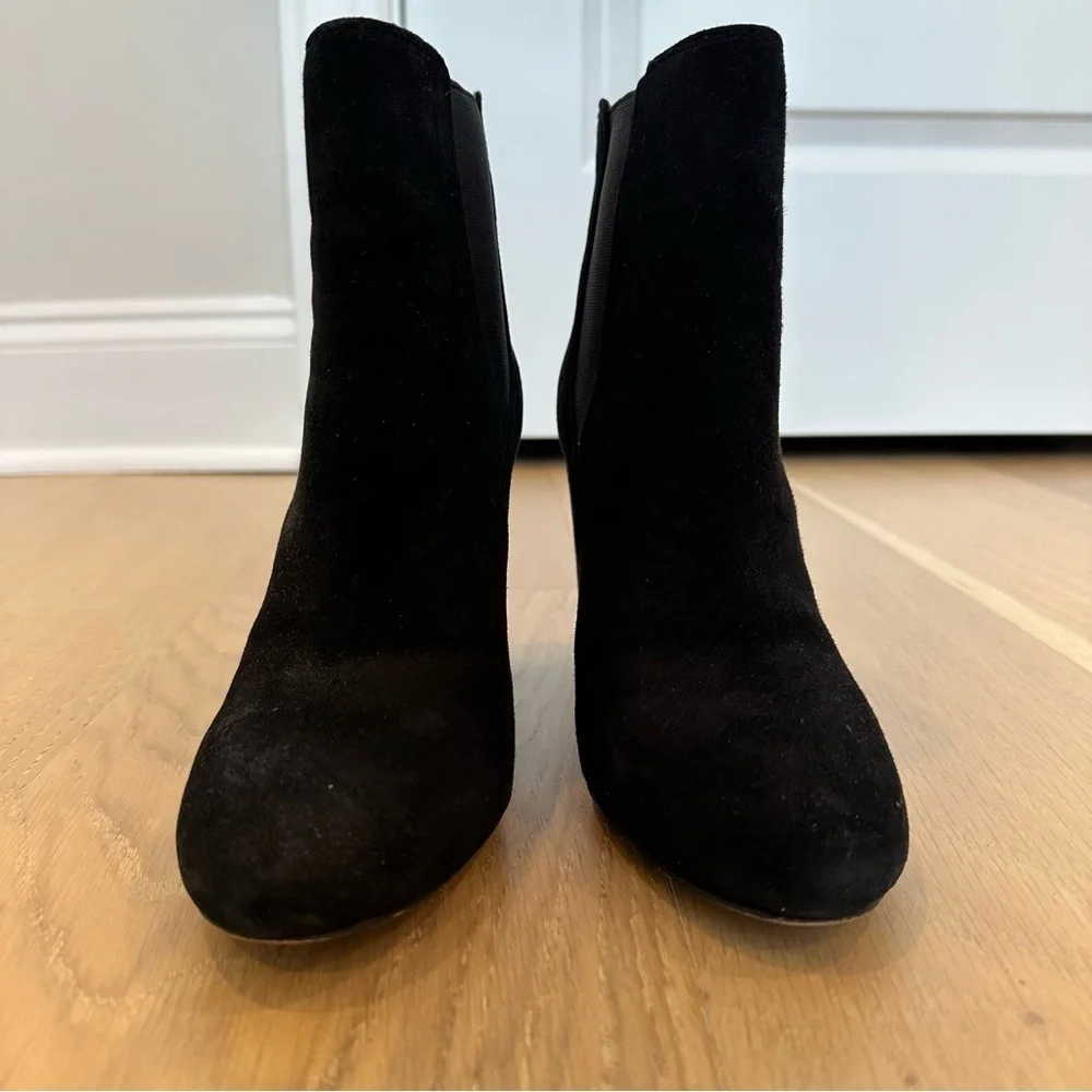 Sam Edelman Case Suede Block Heel Booties Short Ankle Boot Black Women’s 6.5